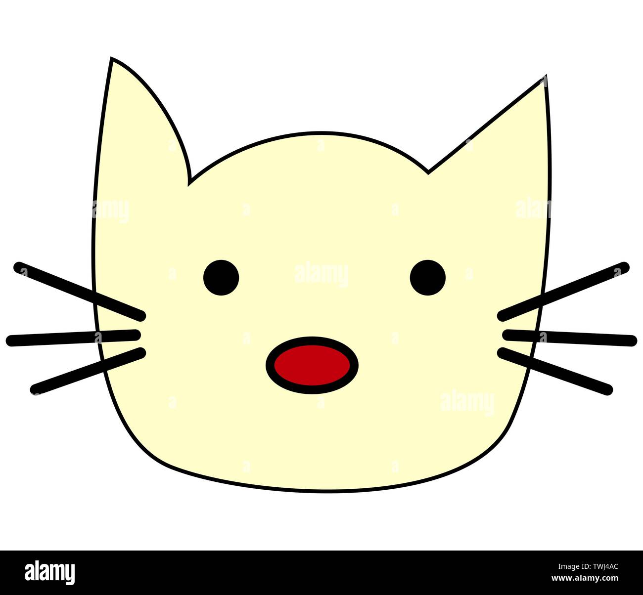 Katze Kätzchen niedliche Lustige kawaii Gesicht. Flache kitty Symbol. Cartoon Illustration Stock Vektor