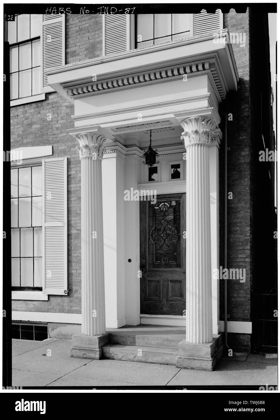 September 1971 DETAIL SÜDEN (VORNE) Eingang - Francis Costigan House, 408 West Third Street, Madison, Jefferson County, IN; Jandoli, Liz, Sender Stockfoto