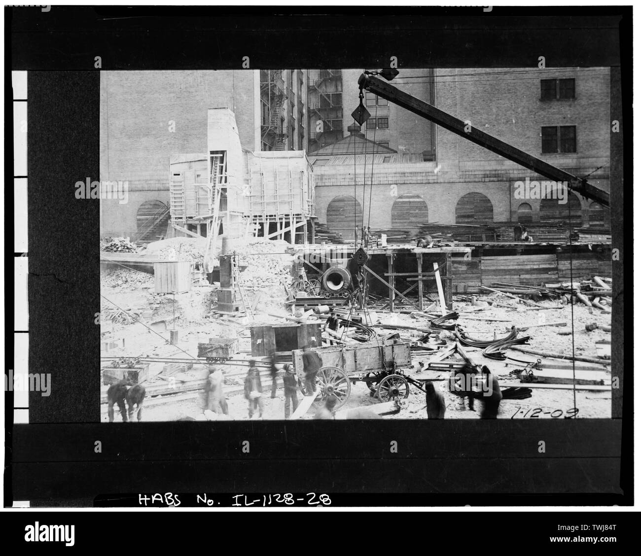 Offshoring Website für Neubau, gute Aussicht auf neue County Building, Januar 12,1909 - Chicago City Hall, 121 North LaSalle Street, Chicago, Cook County, IL Stockfoto