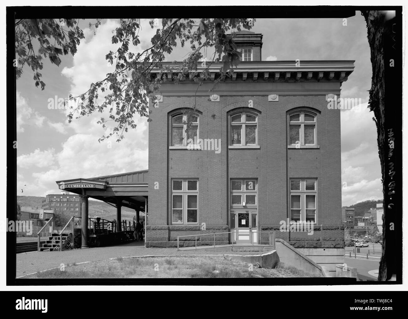 Seitenansicht - Western Maryland Railway Station, 13 Canal Street, Cumberland, Allegany County, MD; Preis, Virginia B, Sender Stockfoto