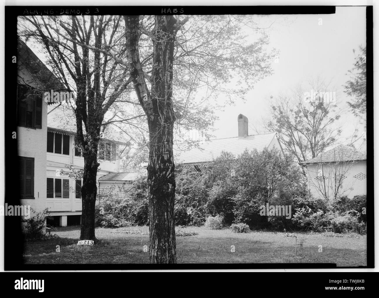 Seitenansicht, mit Nebengebäuden. April 3, 1934. Foto - W. N. Manning. - Bluff Hall, 407 North Kommissare Avenue, Demopolis, Marengo County, AL Stockfoto