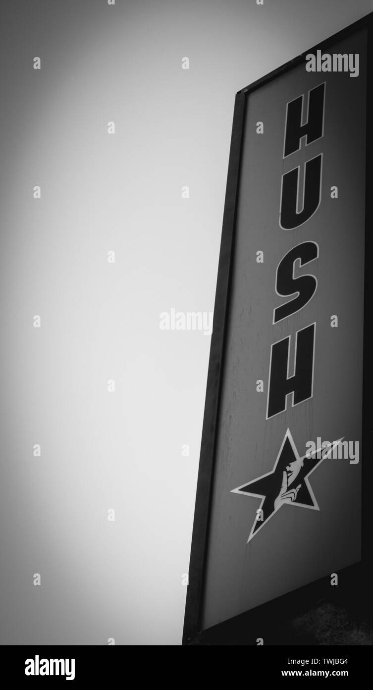 Das Wort hush könnte für viele Dinge. Stockfoto