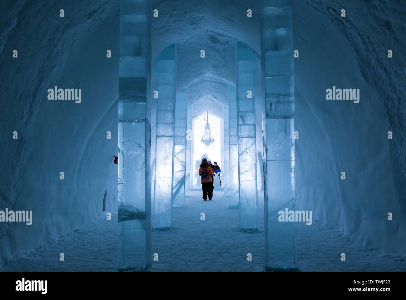 Die kältesten Hotel Besuche, die einen Ice Hotel in der Arktis Stockfoto