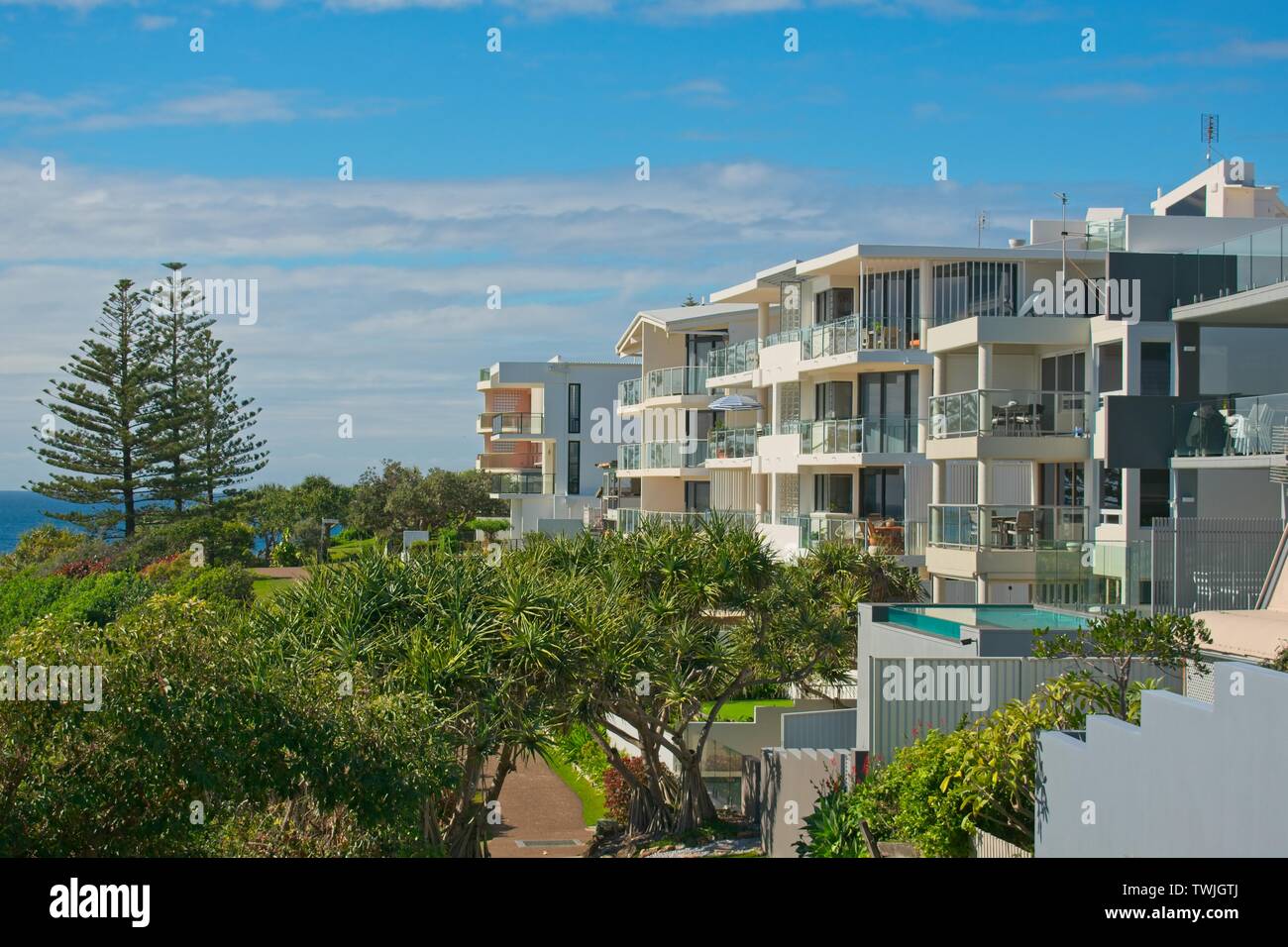 Wohnung Wohnzimmer an der Sunshine Coast, Queensland, Australien Stockfoto