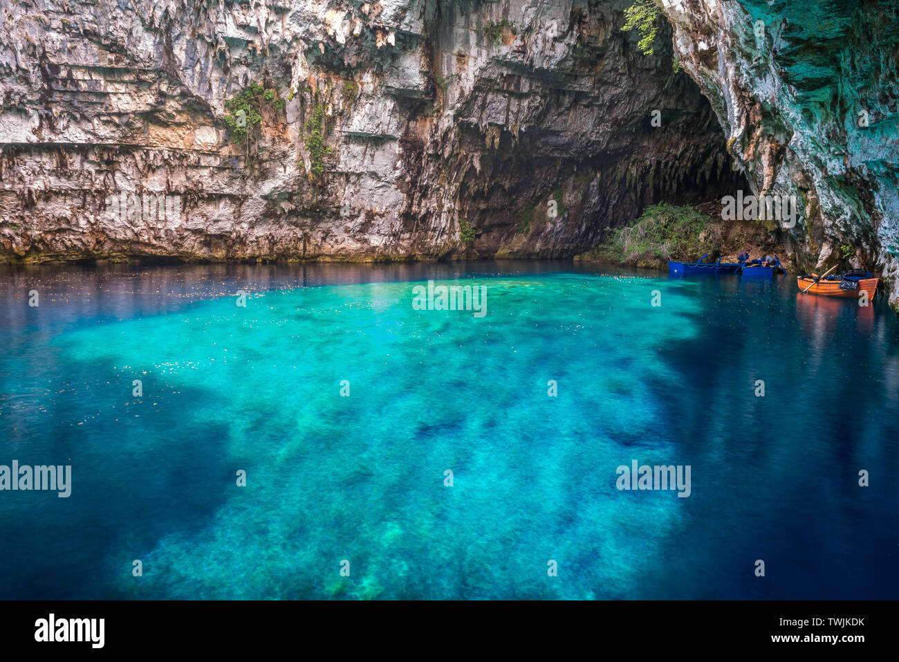 Melissani Höhle auf der Insel Kefalonia, Griechenland Stockfoto