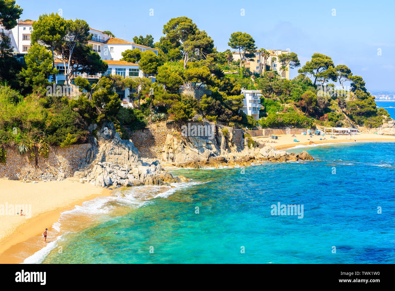 Schönen Meer und Strand von Cap Roig, Costa Brava, Spanien Stockfoto