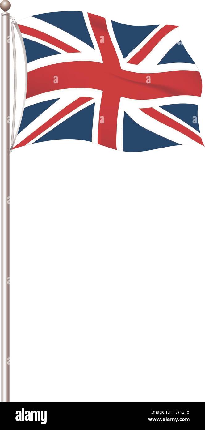 World Flags. Land nationale Flagge Post transparenten Hintergrund. UK Vereinigtes Königreich, Großbritannien. Vector Illustration. Stock Vektor