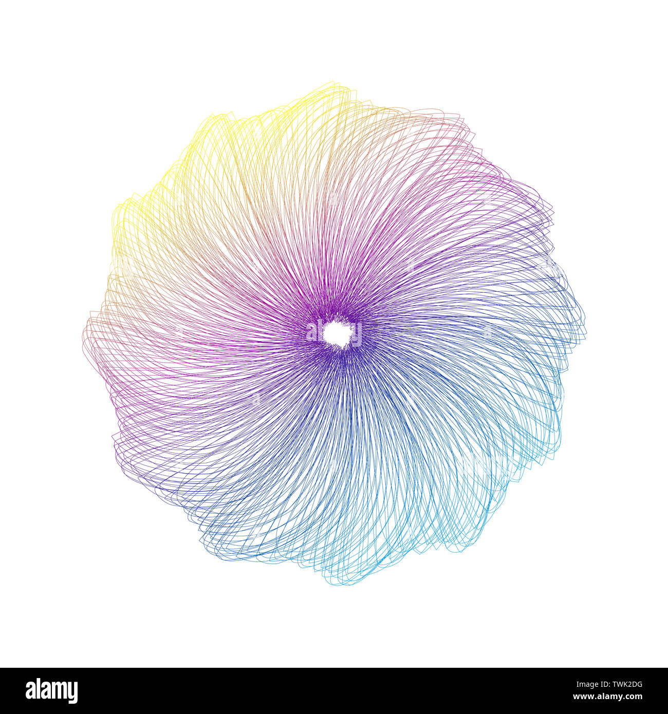 Eine Spirale abstrakte Abbildung aus Farbverlauf Linien. Stockfoto