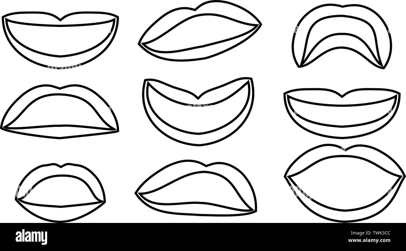 Dies ist eine Abbildung der Lippen ist eine attraktive Dame. Stock Vektor