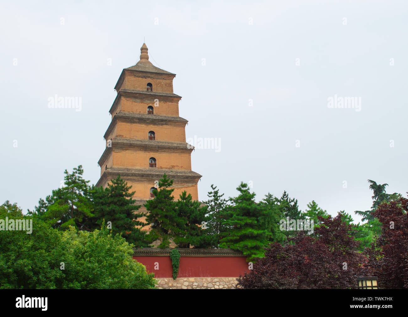 Wild Goose Pagoda in Xi'an, Provinz Shaanxi Landschaftsarchitektur Stockfoto