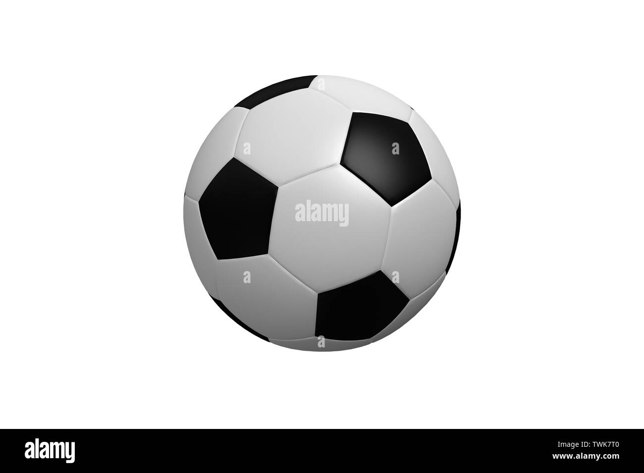 Fußball gegen einen weißen Hintergrund Stockfoto