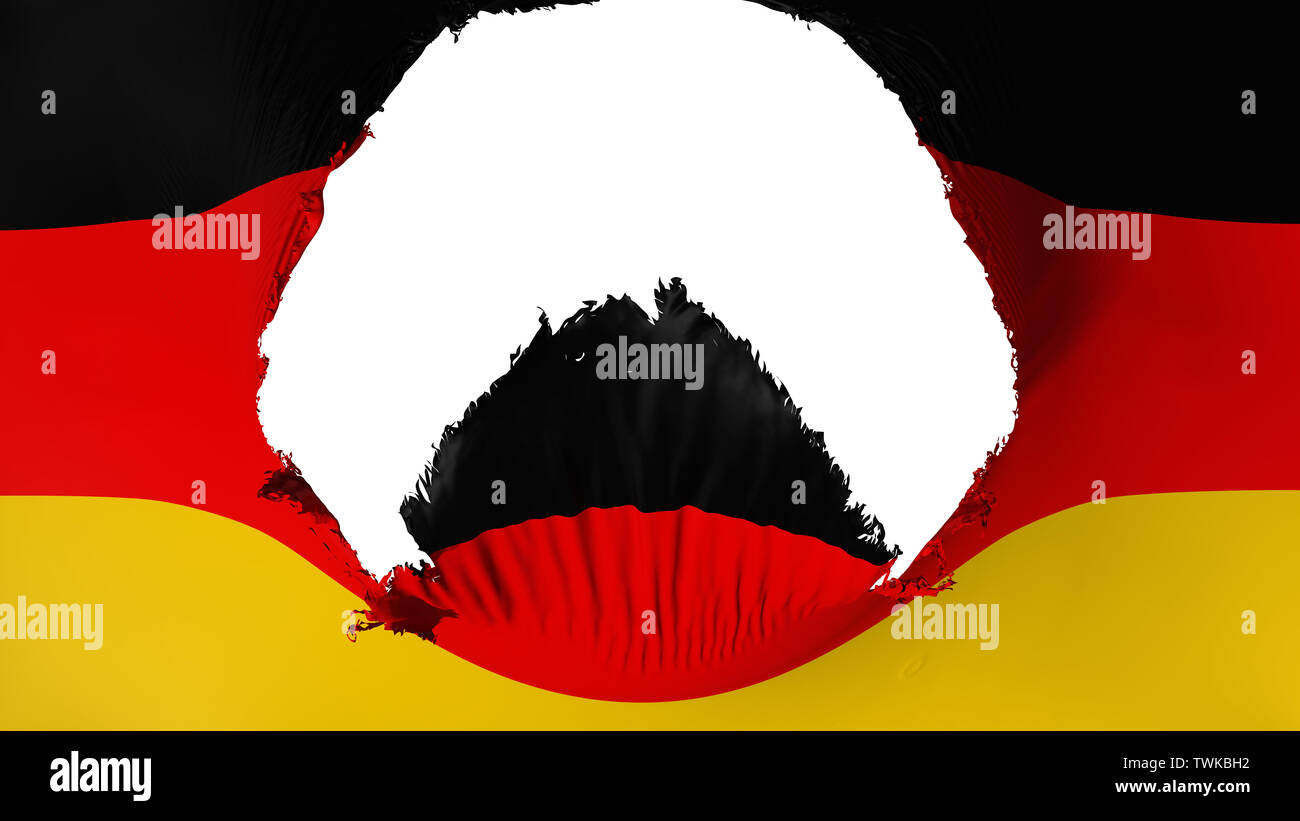 Großes Loch in Deutschland Fahne Stockfoto