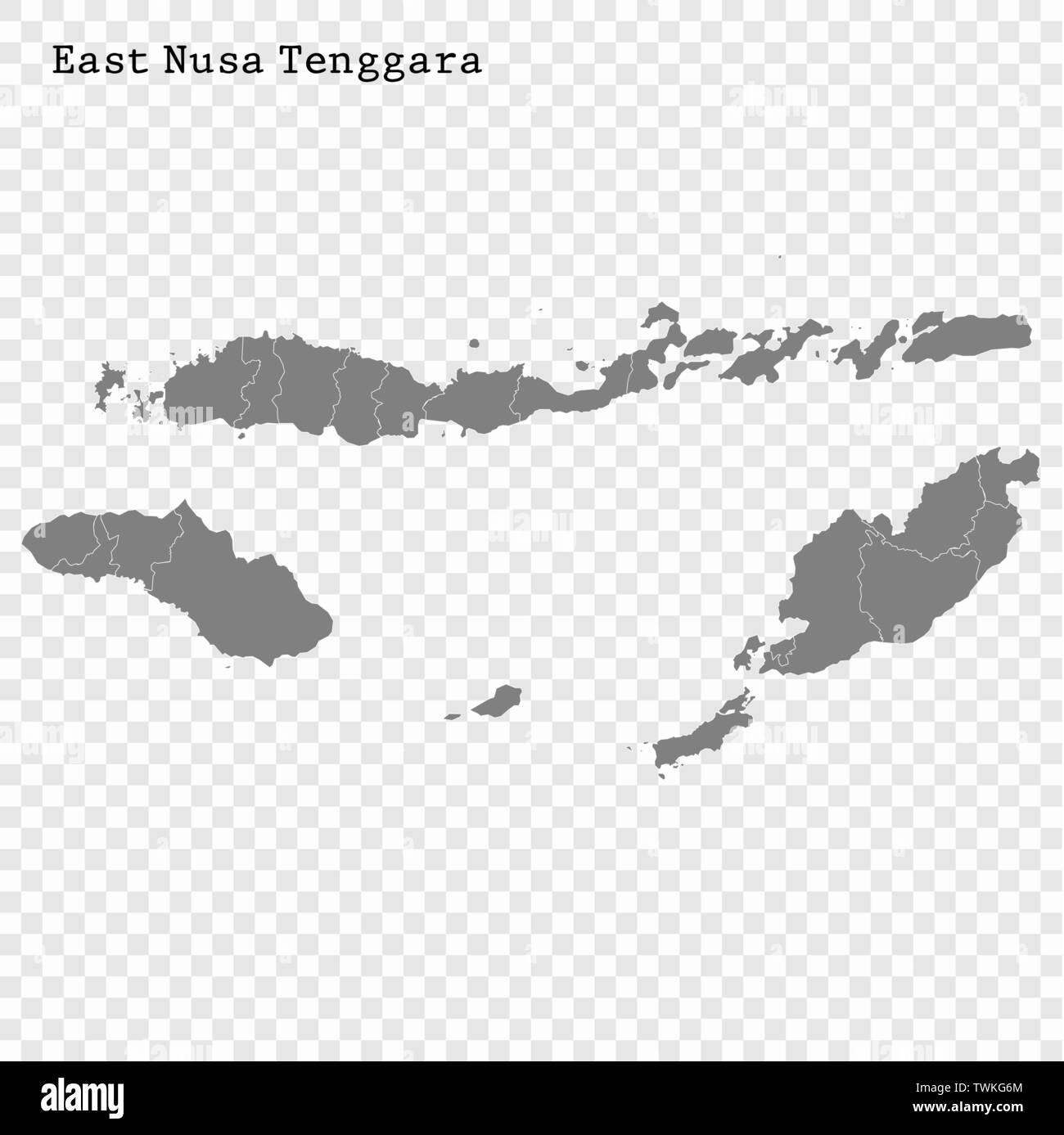 Hohe Qualität Karte von East Nusa Tenggara ist eine Provinz in Indonesien Stock Vektor