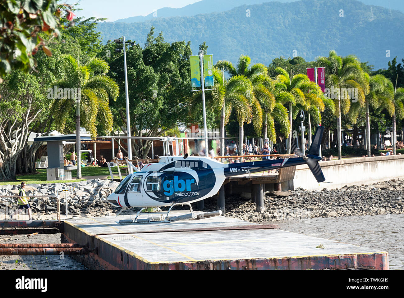 Rundflug mit GBR Hubschrauber, Cairns, Far North Queensland, FNQ, QLD, Australien Stockfoto