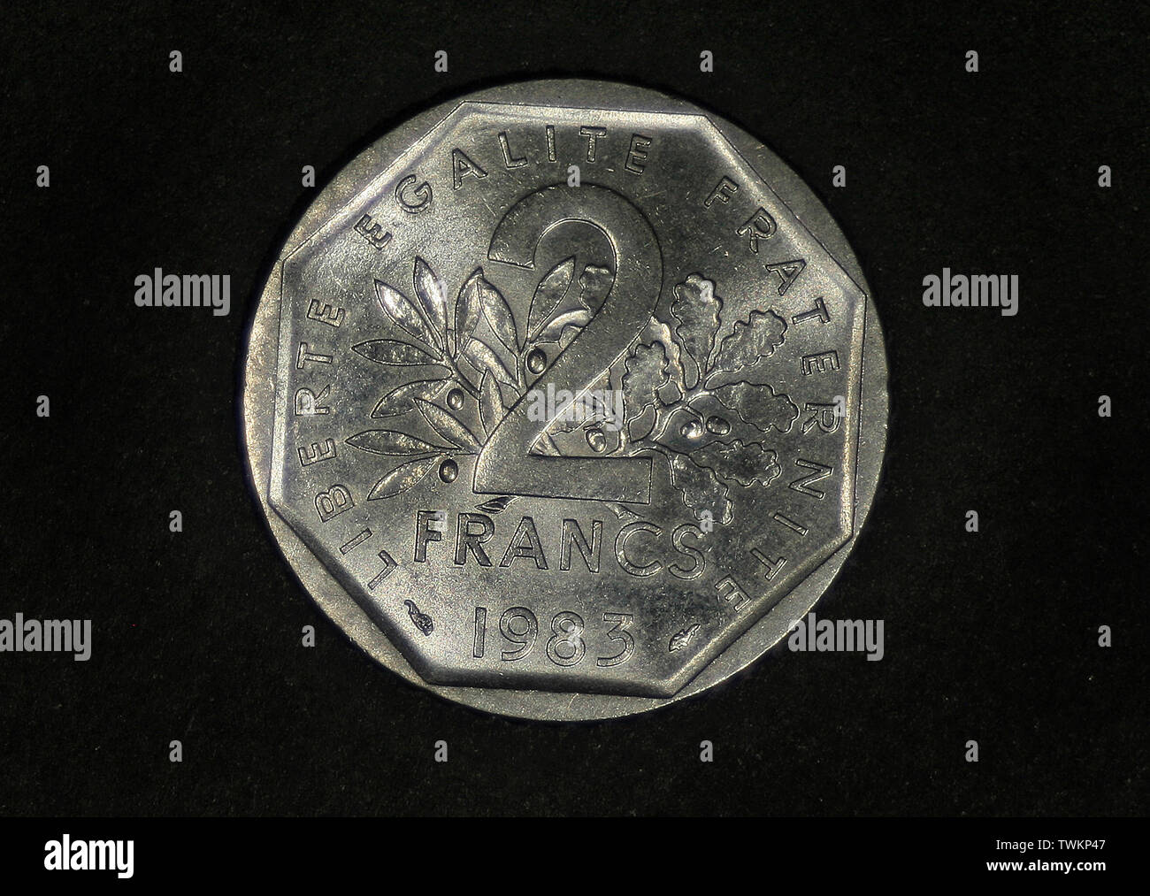 Frankreich 2 Franc, 1978-2001 Stockfoto