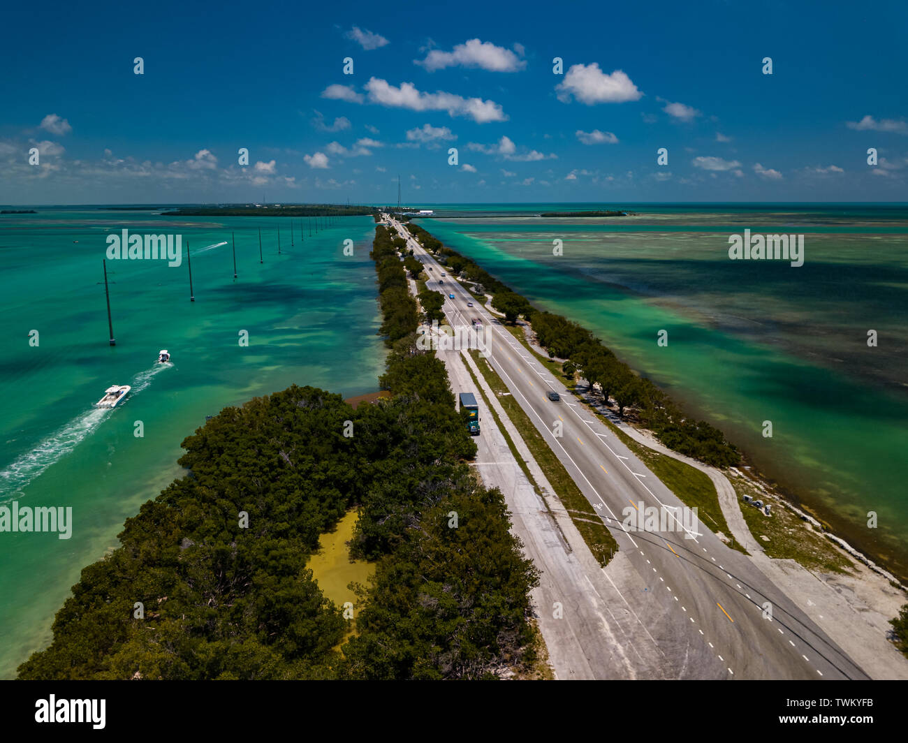 Seven Mile Bridge Drone Schuß Stockfoto