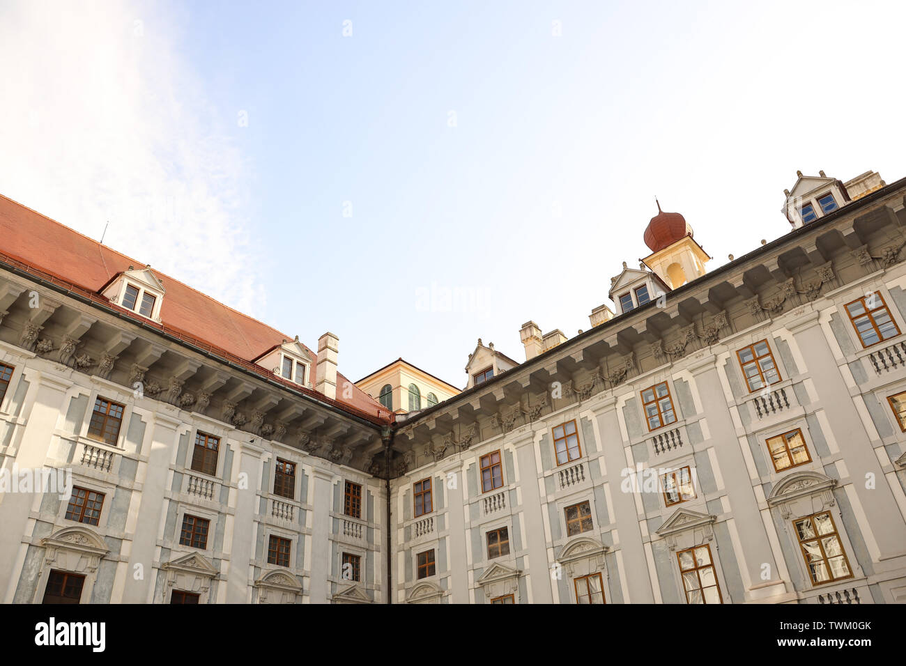 Innenhof von Schloss Esterhazy in Eisenstadt (Burgenland, Österreich) Stockfoto