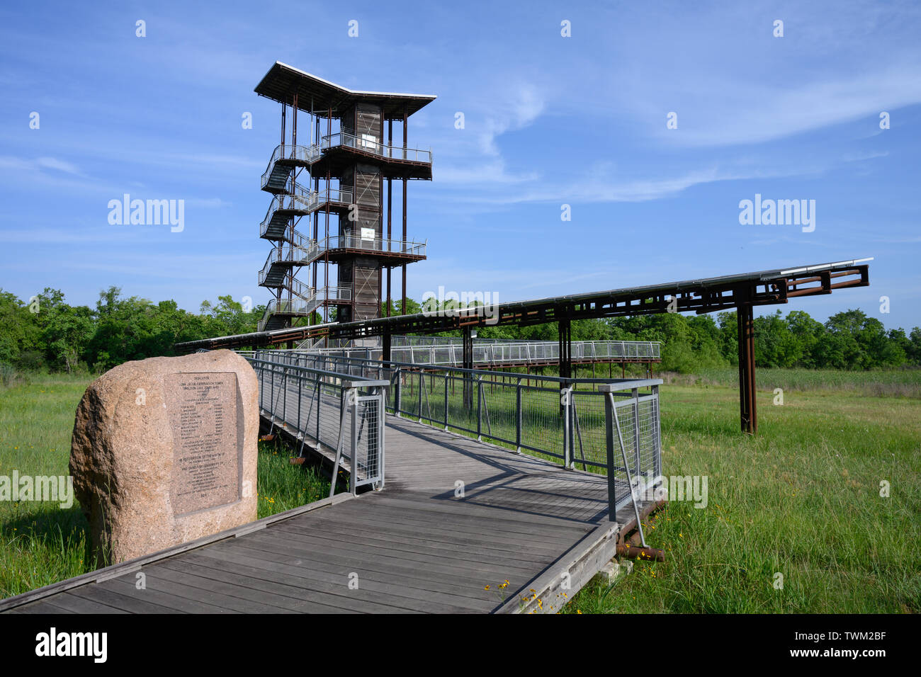 Die John Jacob Aussichtsturm im Sheldon Lake State Park. Houston, Texas, USA. Stockfoto
