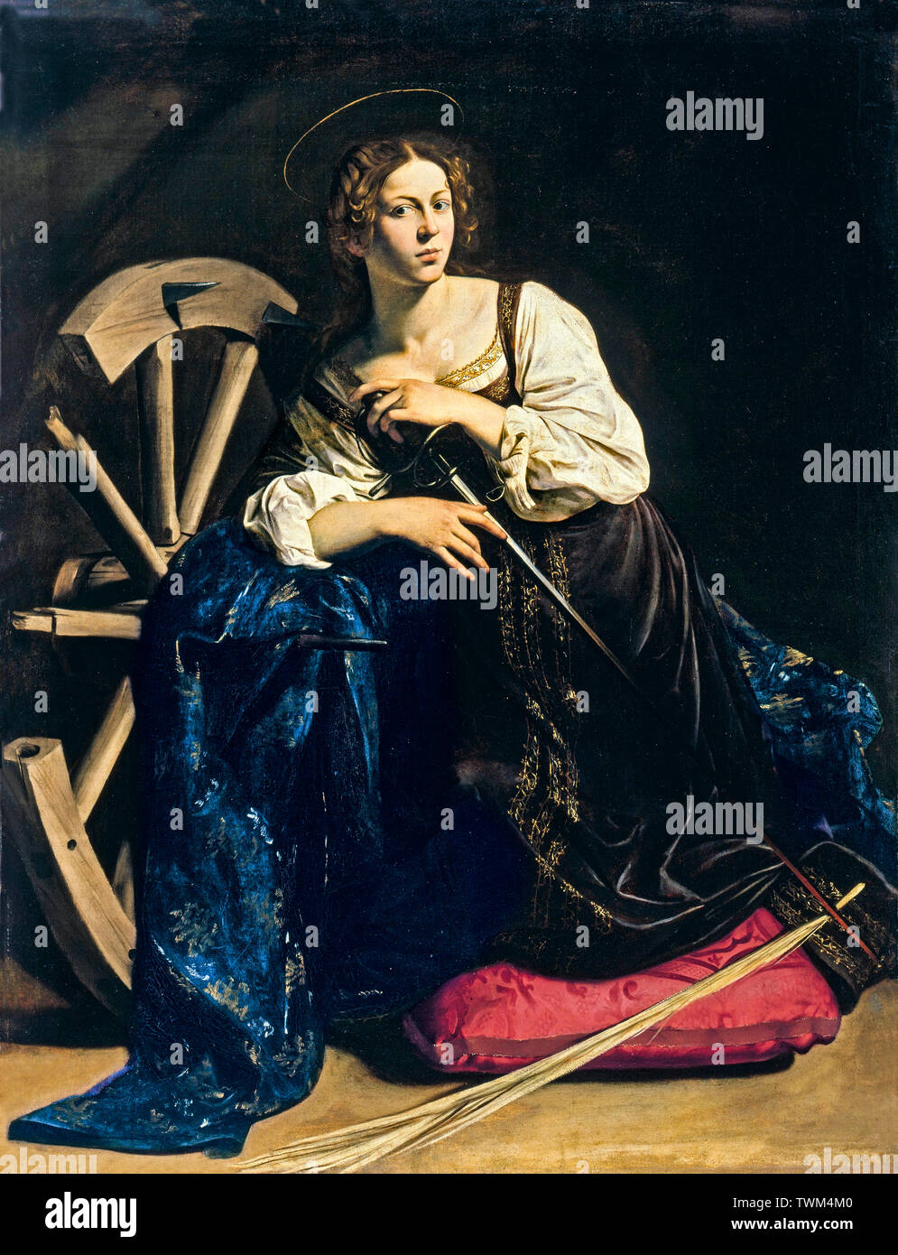 Caravaggio, die Heilige Katharina von Alexandria, Malerei, ca. 1598 Stockfoto