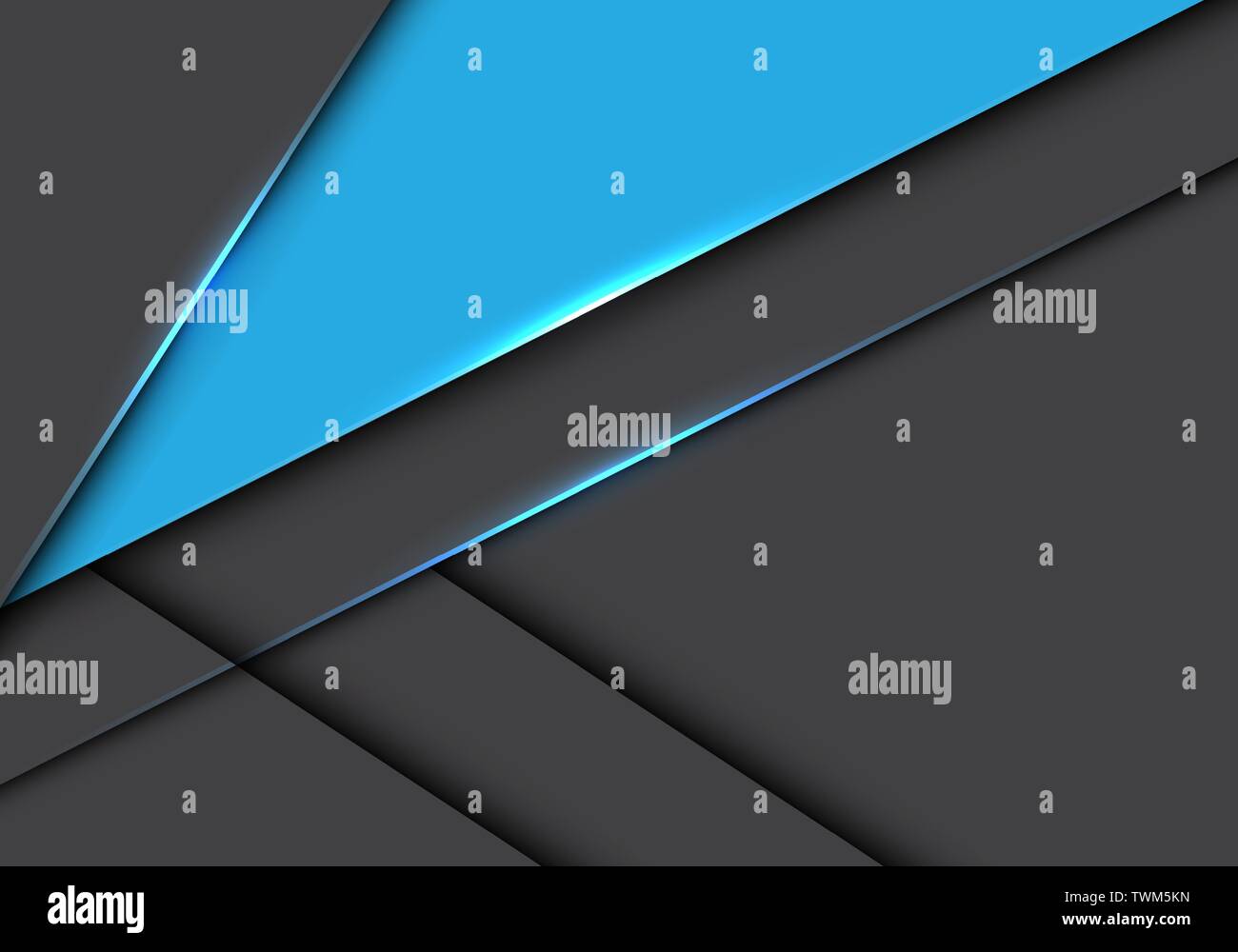 Abstrakt Blau Dreieck auf grau metallic überlappen Design moderne futuristischen Hintergrund Vector Illustration. Stock Vektor
