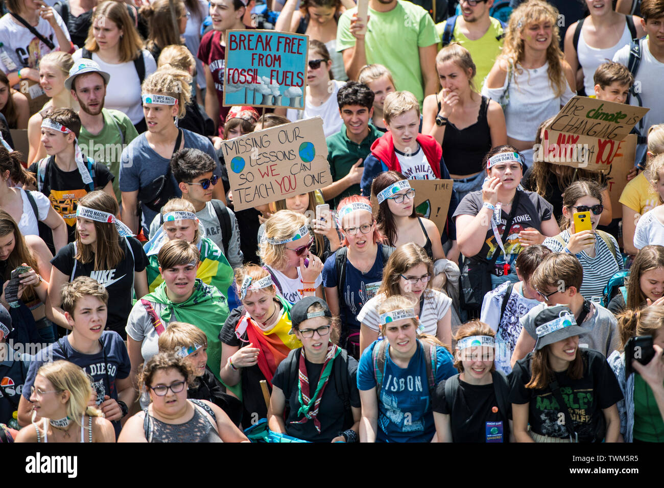"Freitags für Zukunft" Demonstration in Aachen, Deutschland bei 21 von 2019. Stockfoto