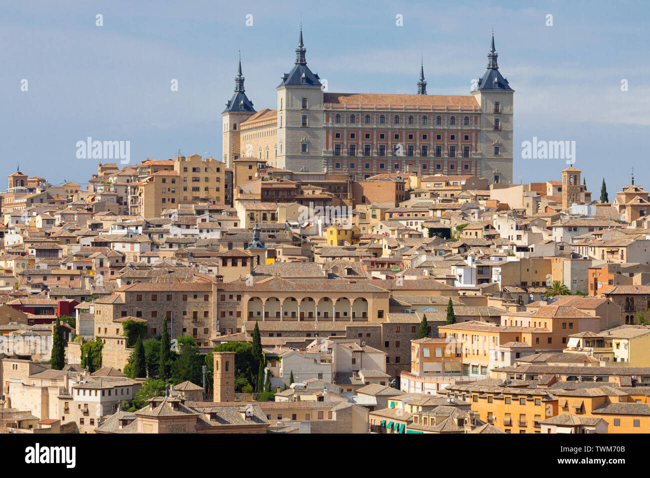 Das Alcazar, die Provinz Toledo, Toledo, Kastilien-La Mancha Spanien. Toledo ist ein UNESCO-Weltkulturerbe. Stockfoto