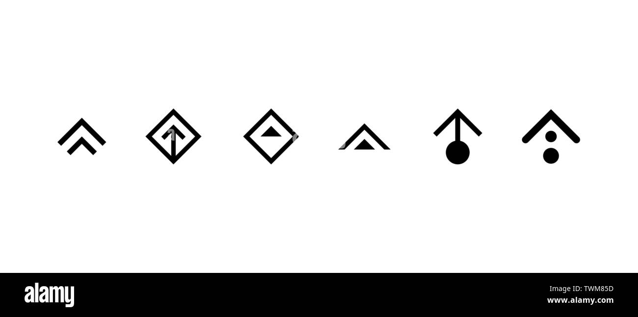 Streichen Sie Pfeiltaste nach oben gesetzt. Anwendung und sozialen Netzwerk Symbole für Geschichten und Web site Design vorlage. Vector Illustration Stock Vektor