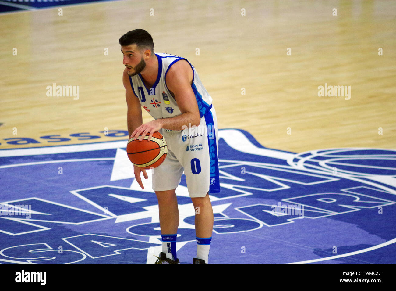 Sassari, Italien, 20. Juni 2019. Endspiel LBA (Lega Basket Italia) Match 6 zwischen UMANA REYER VENEZIA VS DINAMO BANCO DI SARDEGNA SASSARI an Palaserradi Stockfoto