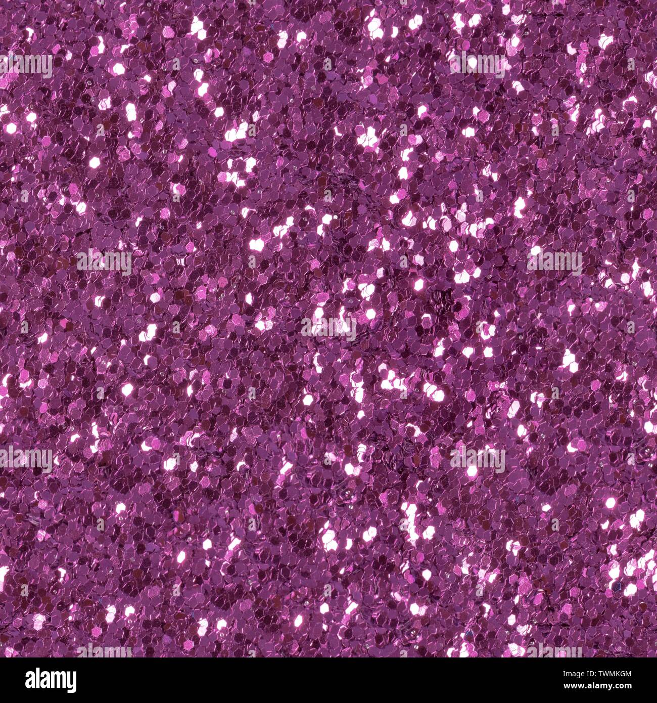 Lila Glitzer, deteil Foto. Niedriger Kontrast Foto. Nahtlose square Textur. Fliese für Kunst Arbeit bereit. Stockfoto