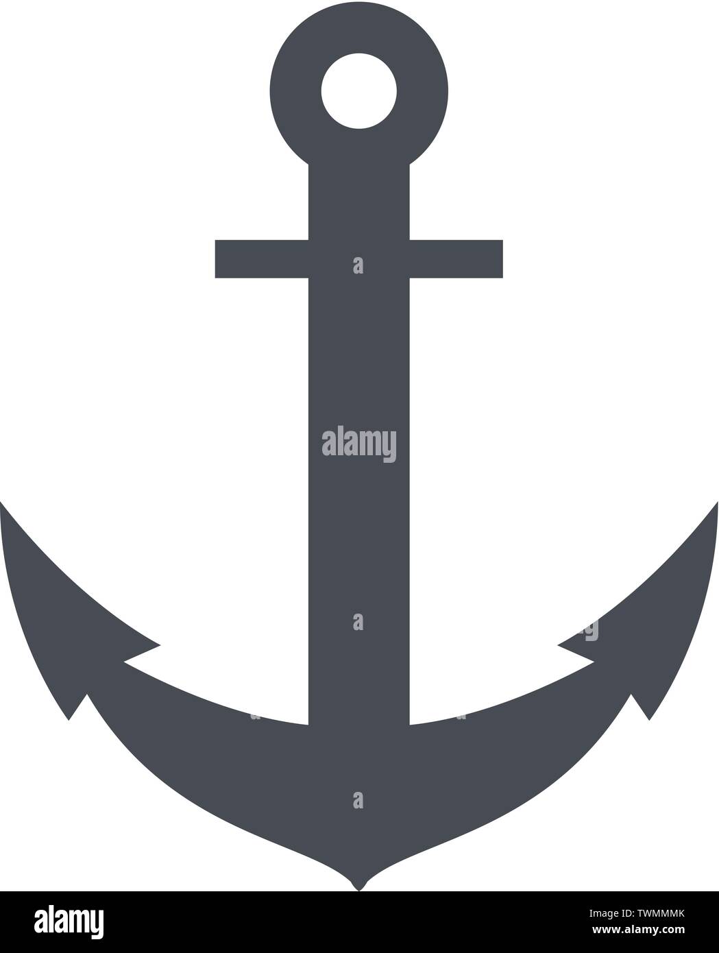 Anker isoliert auf weißem Hintergrund. Vektor Stock Vektor