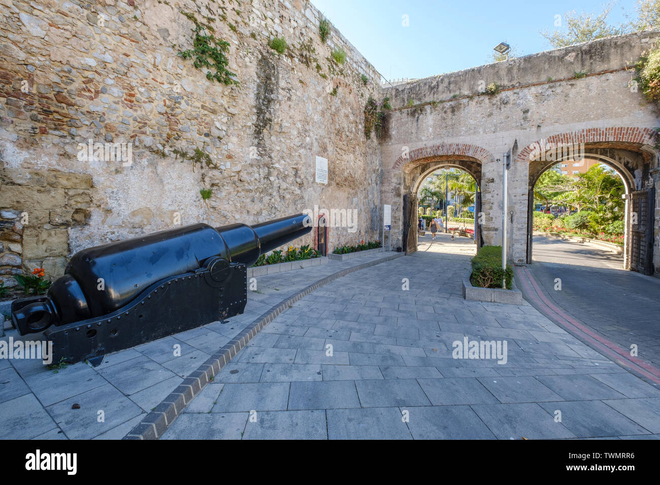 Southport Gate, South Bastion, Charles V Wand, Trafalgar Road, Gibraltar Stockfoto