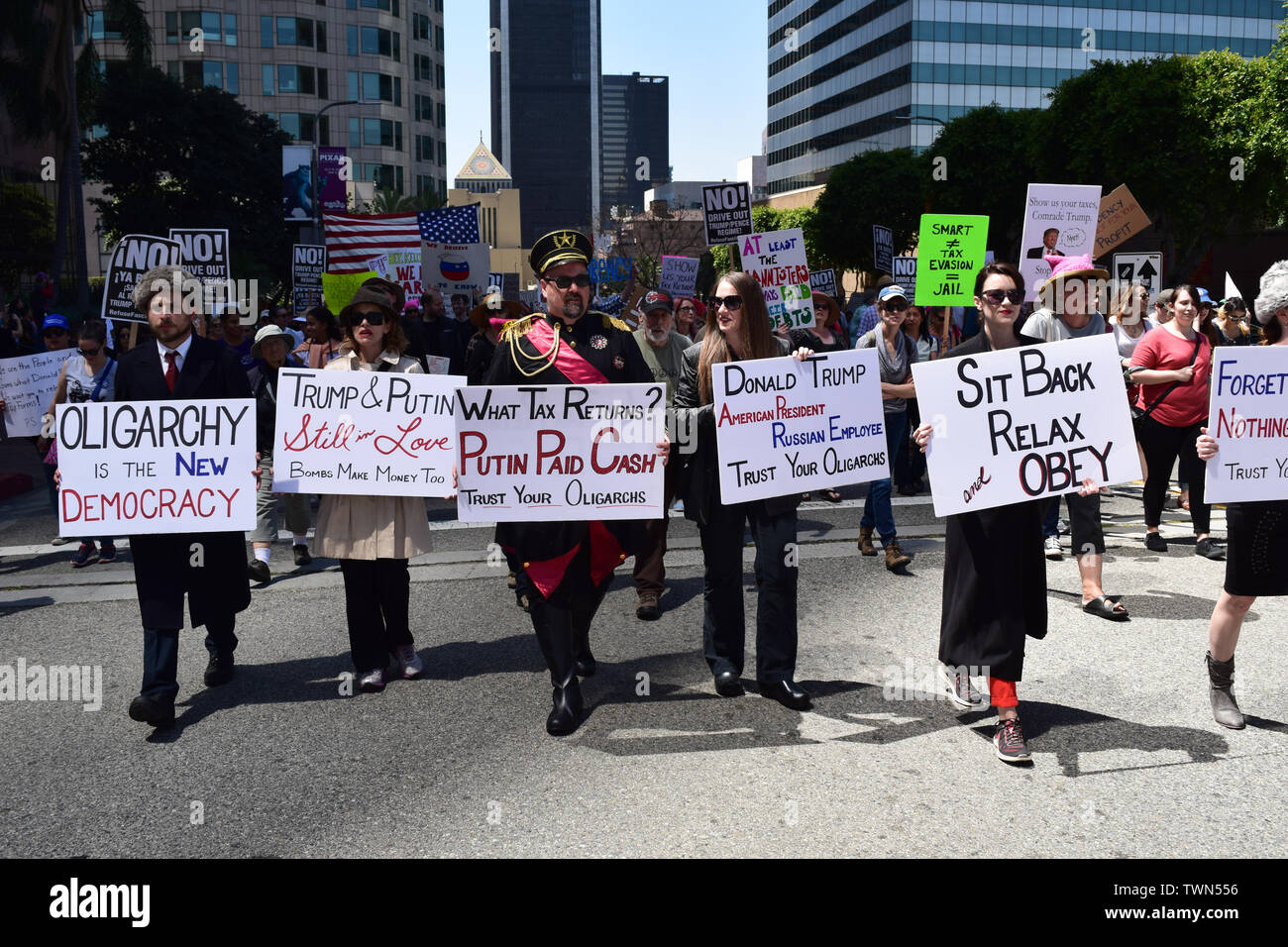 15 April 2017 Trumpf Steuern März, Los Angeles, Kalifornien Stockfoto