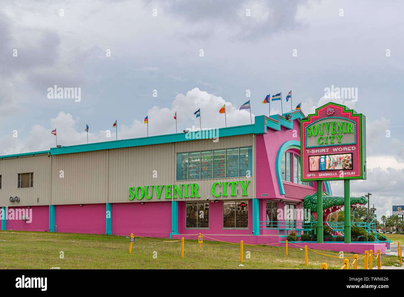 Biloxi Mississippi, USA, 17. Juni 2019. Souvenir Stadt Geschenk Shop an der Beach Blvd. Stockfoto