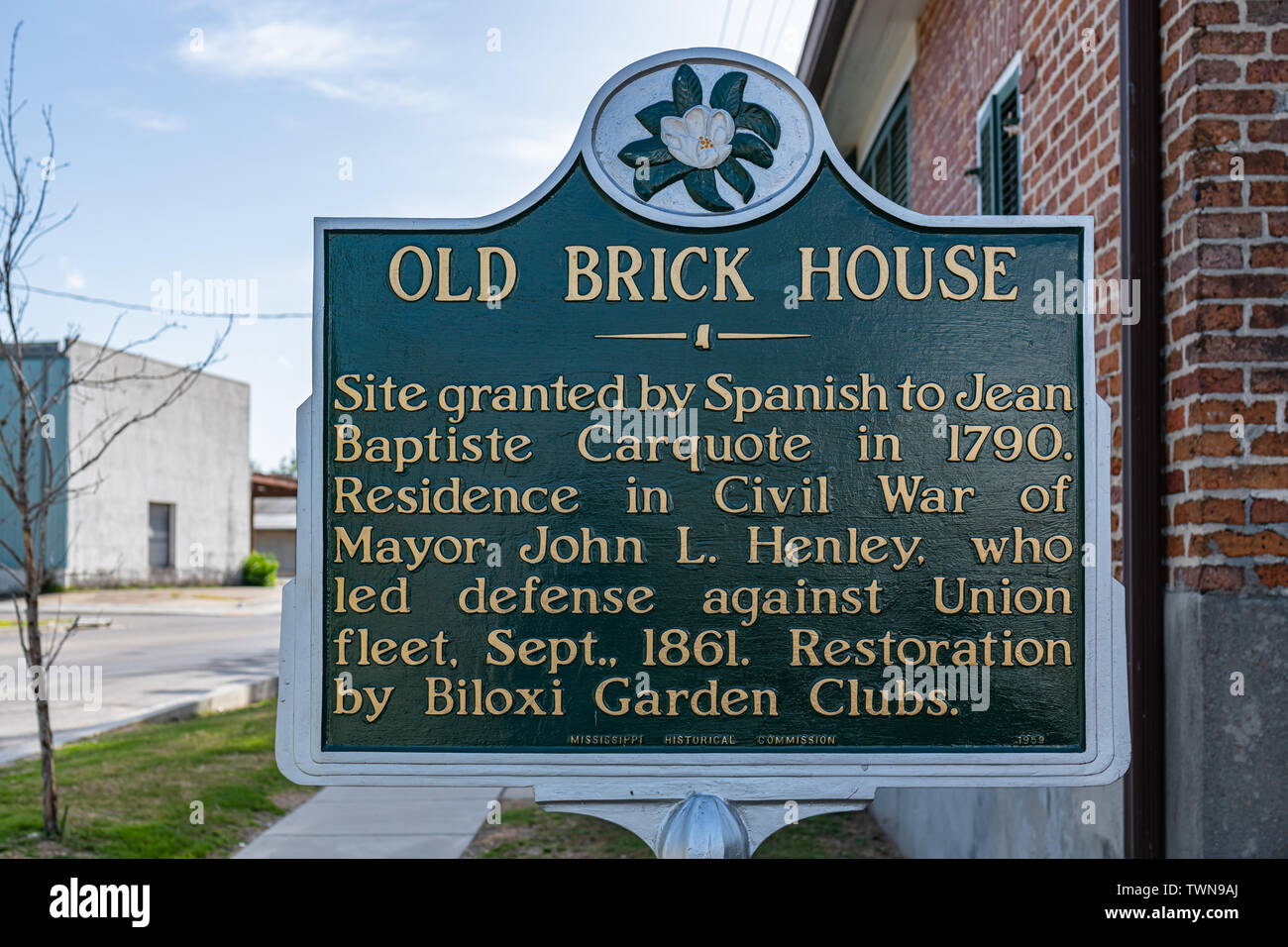 Biloxi Mississippi, USA, 16. Juni 2019. Das Haus ist eines der ältesten Gebäude in Biloxi Stockfoto