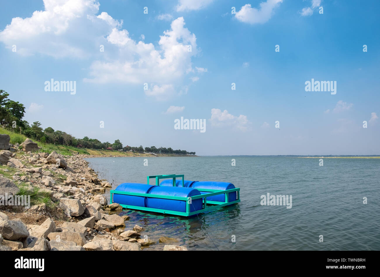 Landschaft von Pa Sak Jolasid Dam, Lopburi, Thailand Stockfoto