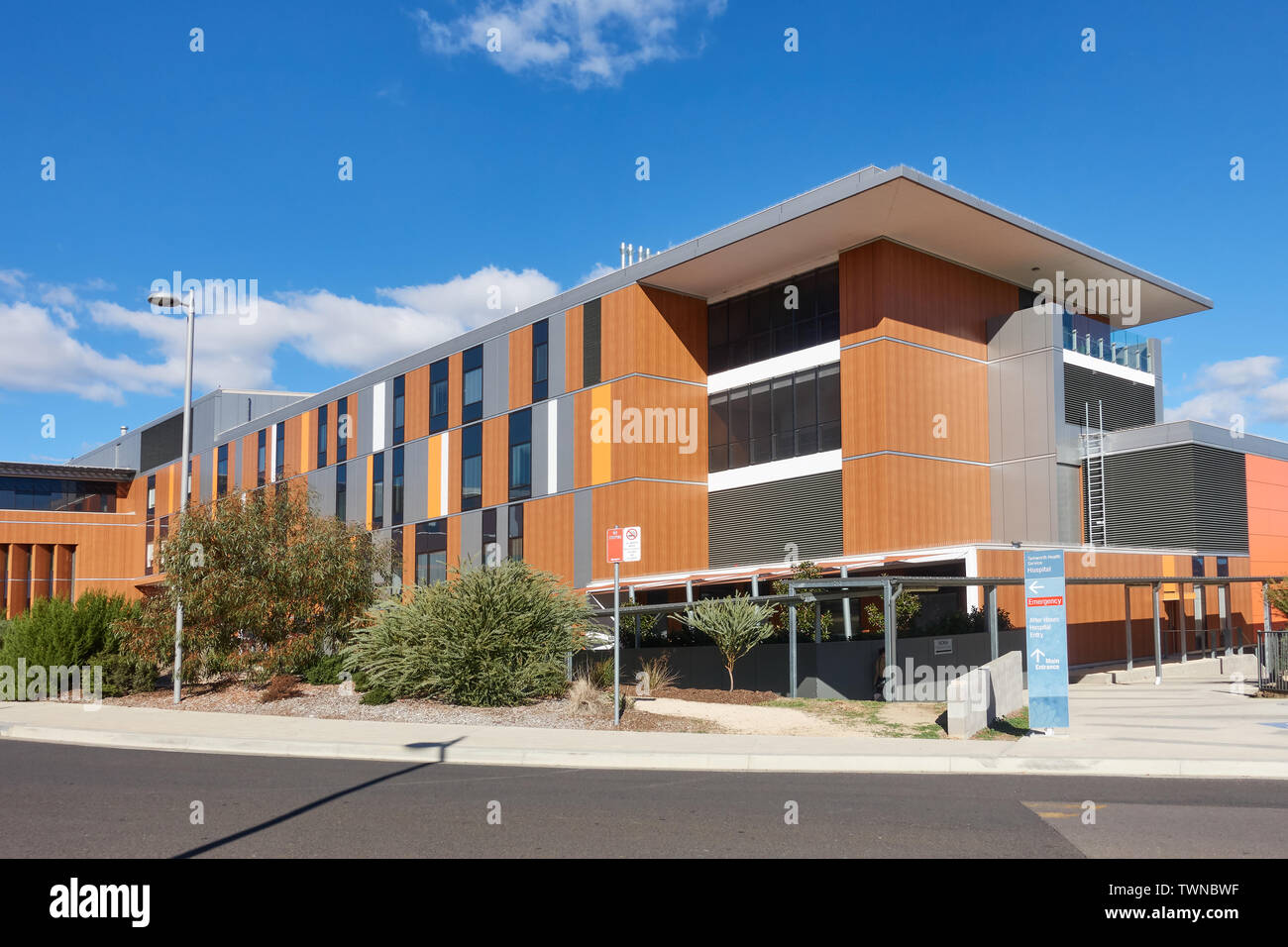 Hauptgebäude von Tamworth Krankenhaus, NSW, Australien. Stockfoto
