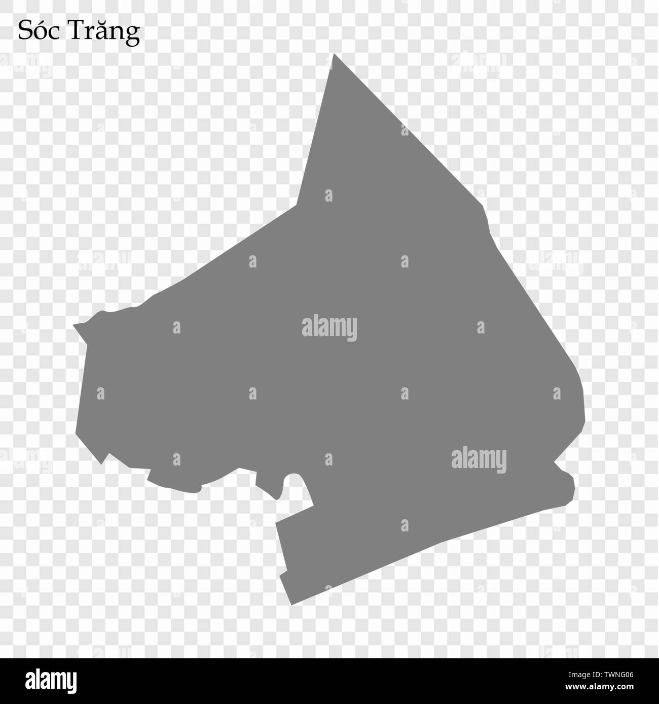 Hohe Qualität Karte von Soc Trang ist eine Provinz in Vietnam Stock Vektor