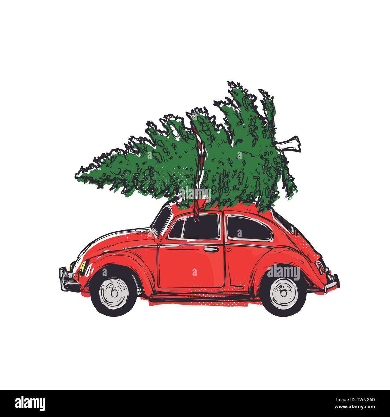 Christmas auto Stock-Vektorgrafiken kaufen - Alamy