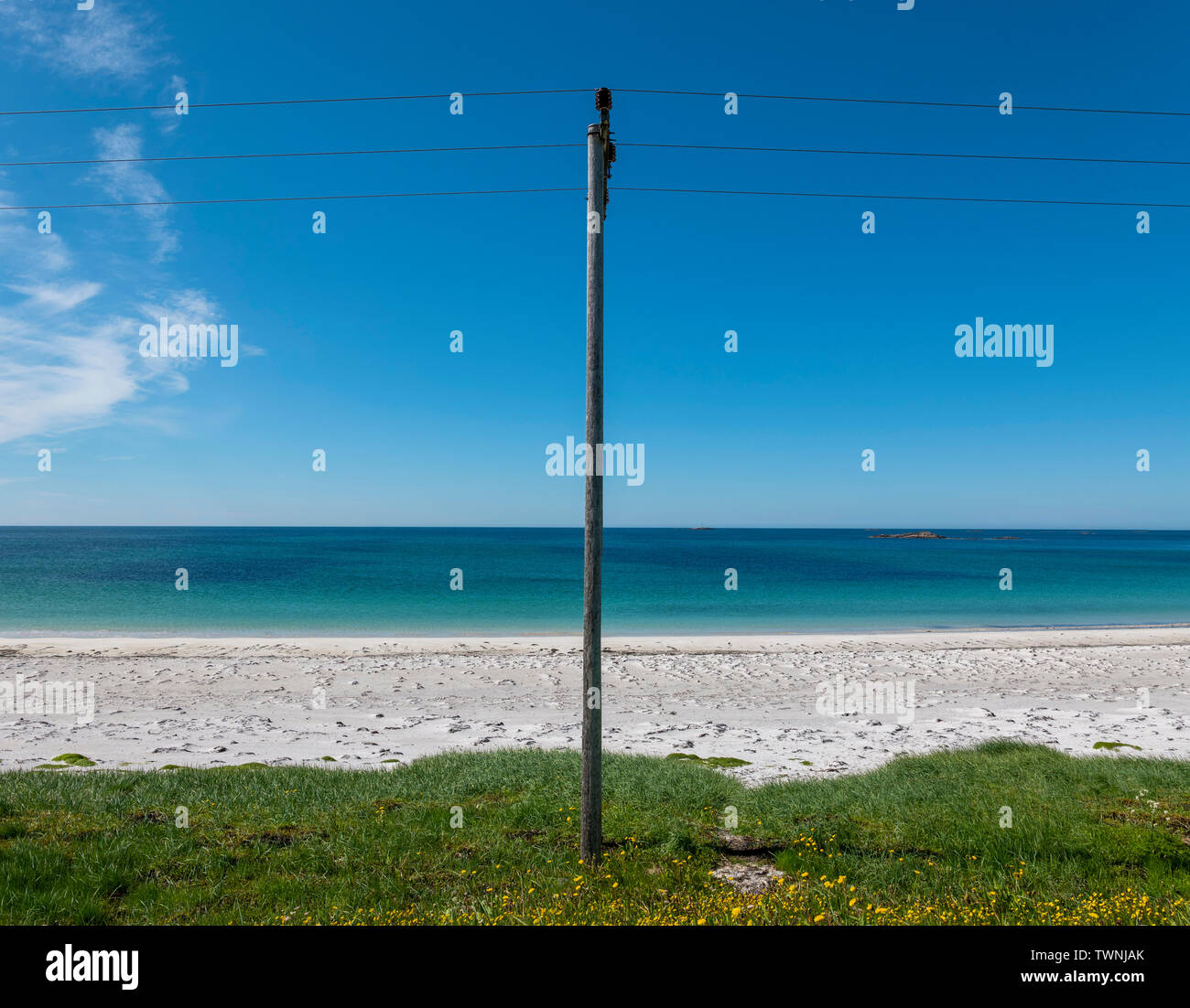 Eine Studie des Minimalismus auf Daube, Strand, Vesteralen, Norwegen Stockfoto
