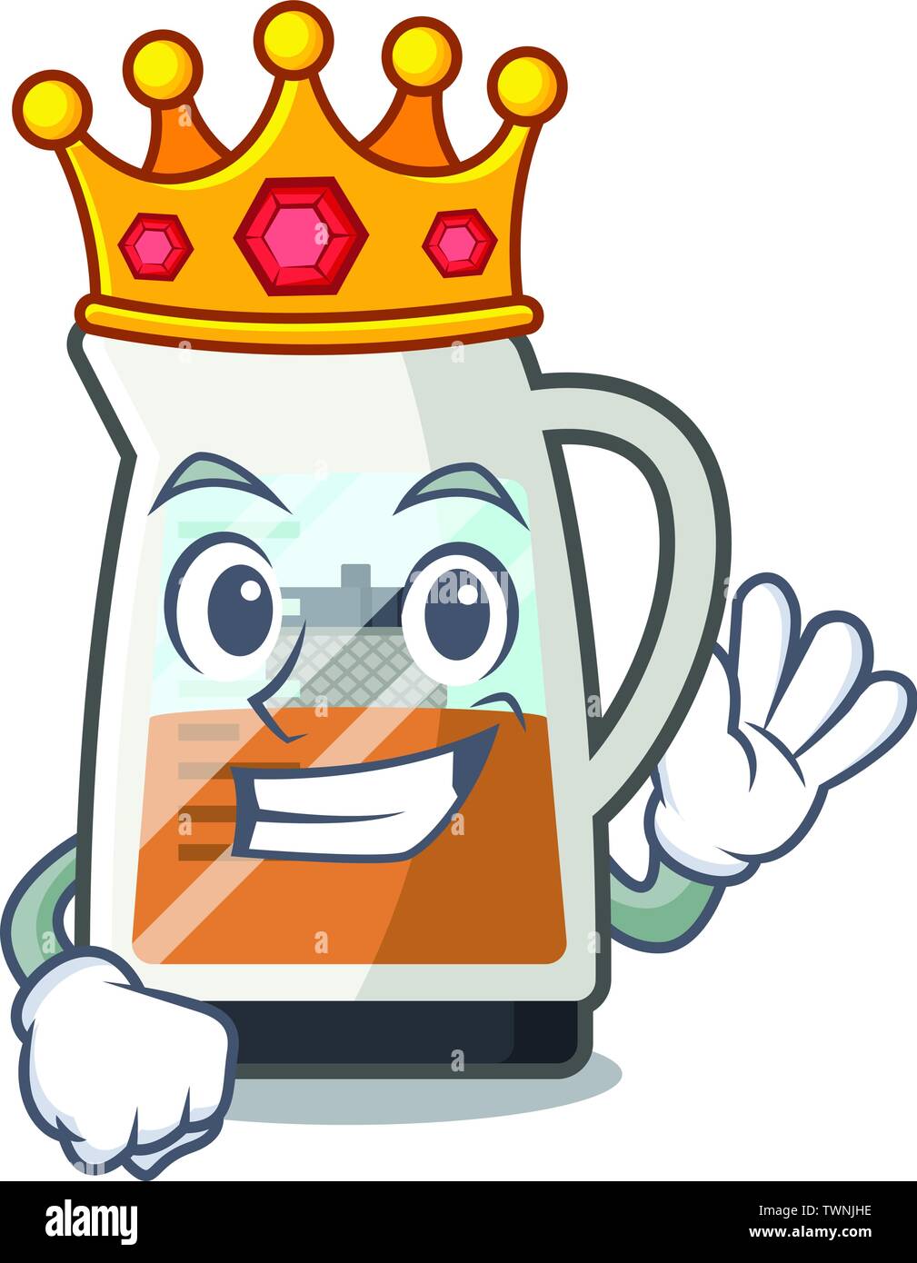 König Teekocher im Charakter Kühlschränke Stock Vektor