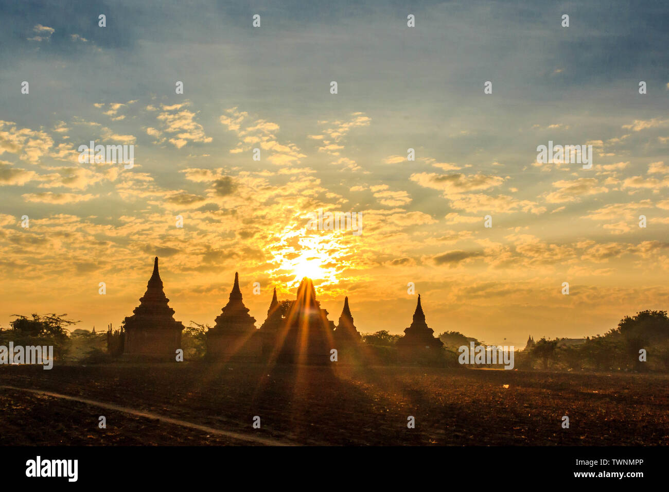 Heißluft-Ballon über Bagan Stockfoto