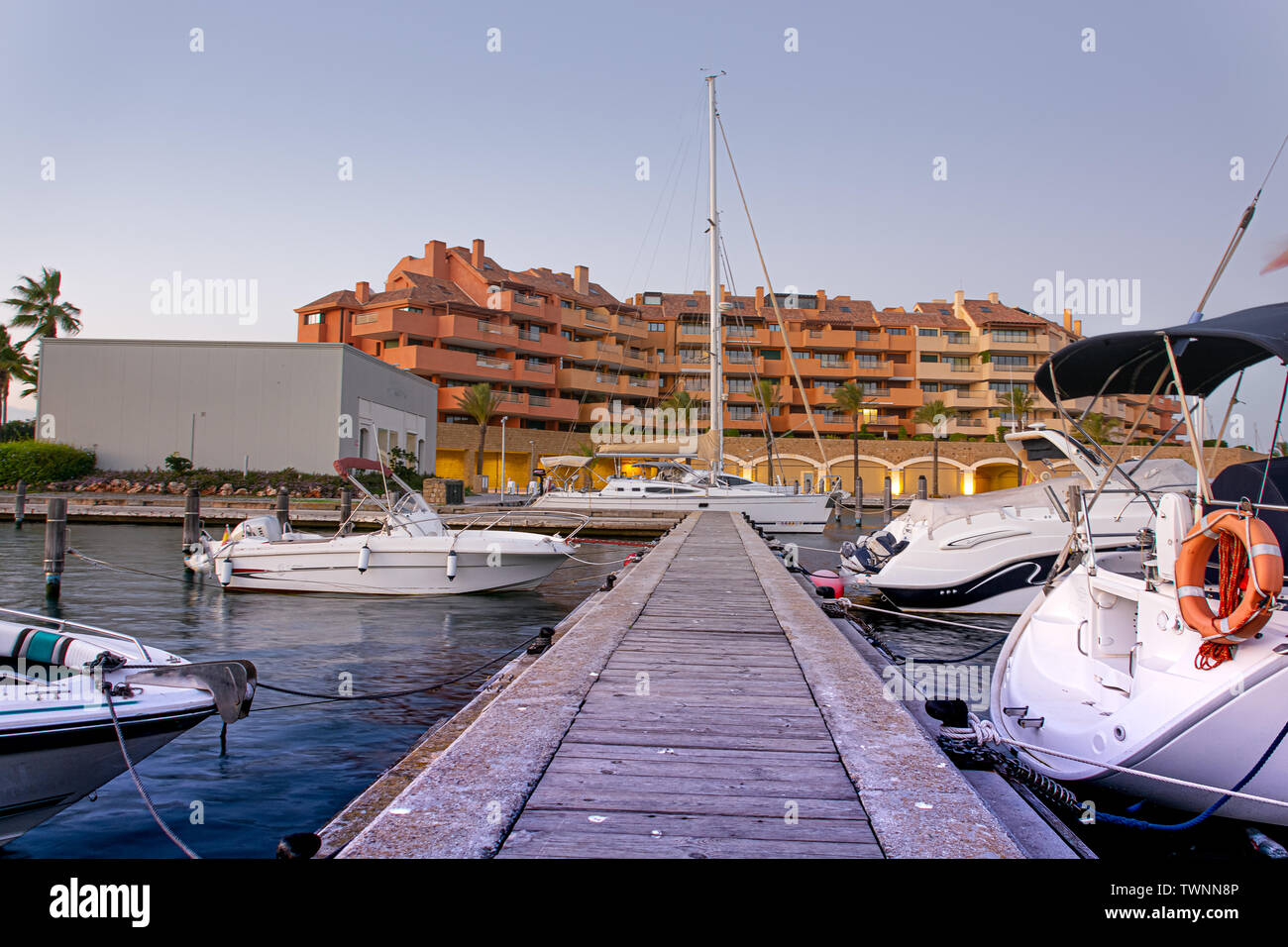 Sotogrande Urbanisierung und Marina in Andalusien Stockfoto