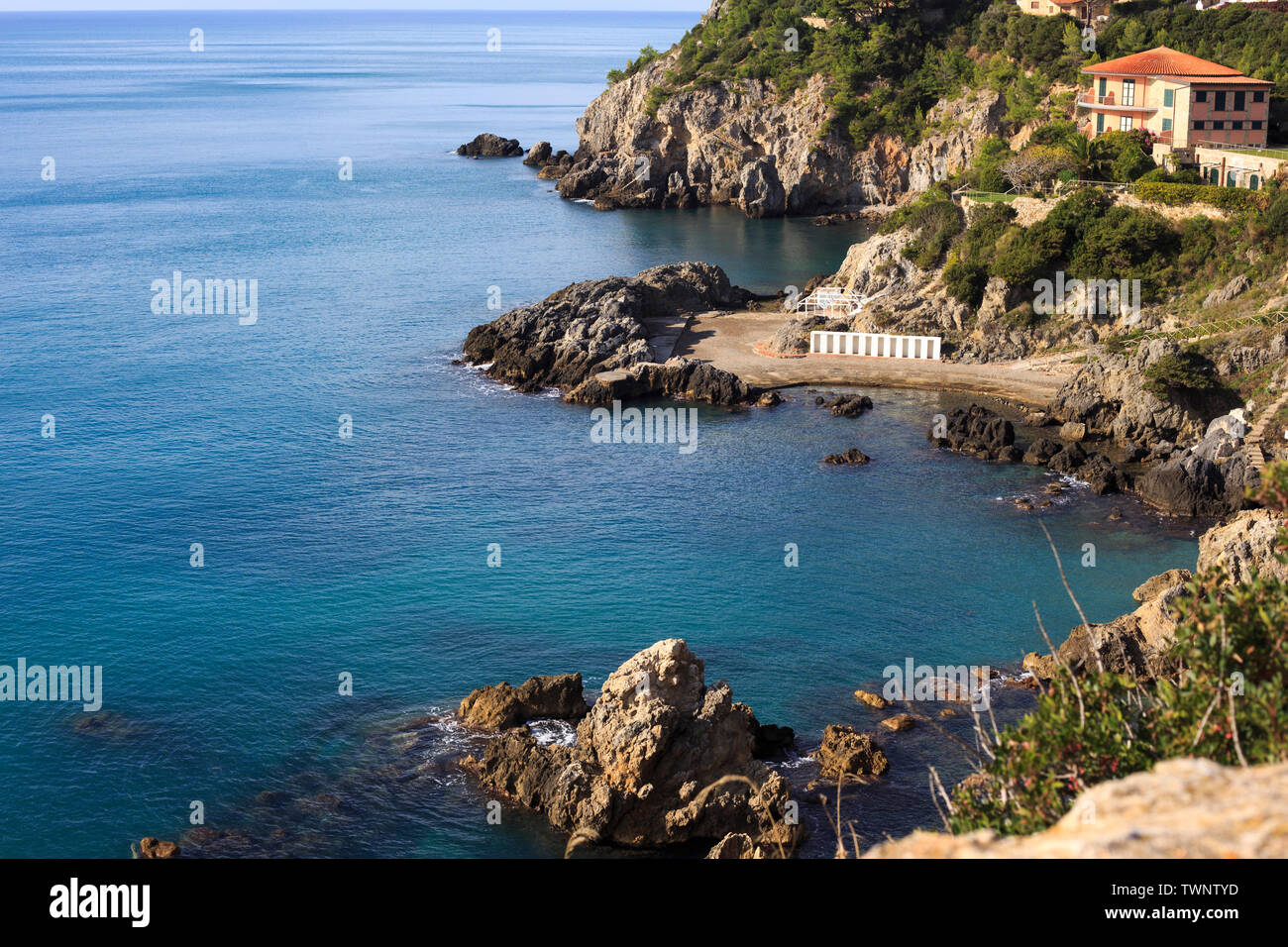 Italien. Landzunge am Meer, Argentario, Toskana. Stockfoto