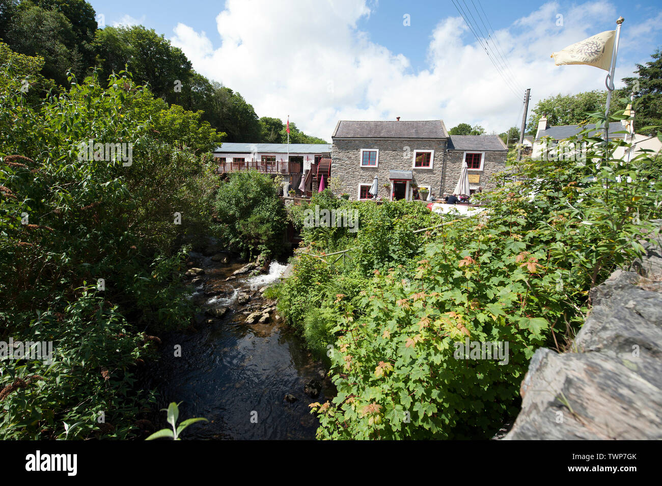 Das Dorf von Laxey, die Insel Man, den Britischen Inseln Stockfoto