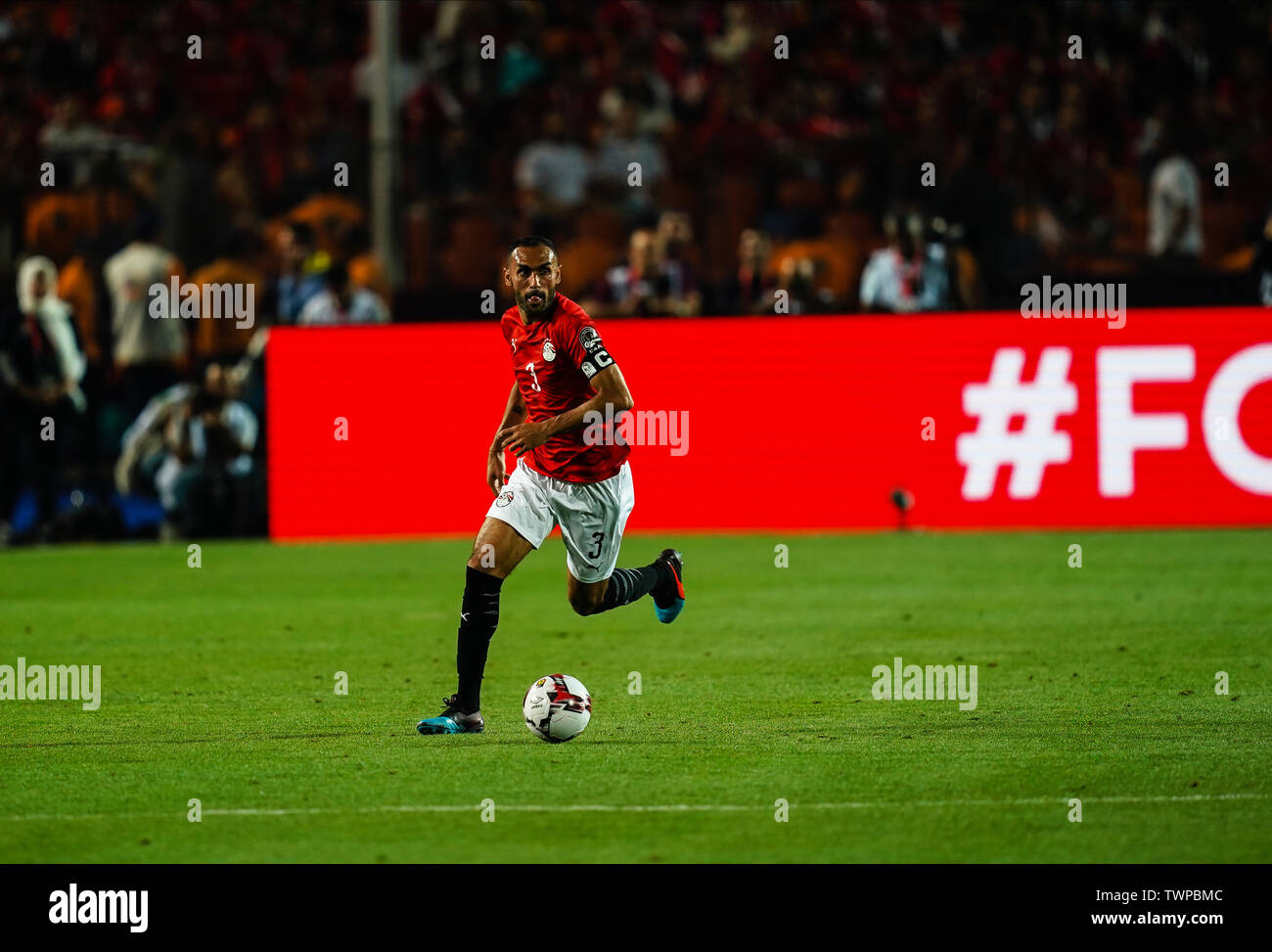 Kairo, Ägypten. Juni, 2019 21. Elmohamady Waldemar Aly Ahmed Eissa von Ägypten während des Afrikanischen Nationen-Pokal Match zwischen Ägypten und Simbabwe im Cairo International Stadium in Ulrik Pedersen/CSM/Alamy leben Nachrichten Stockfoto