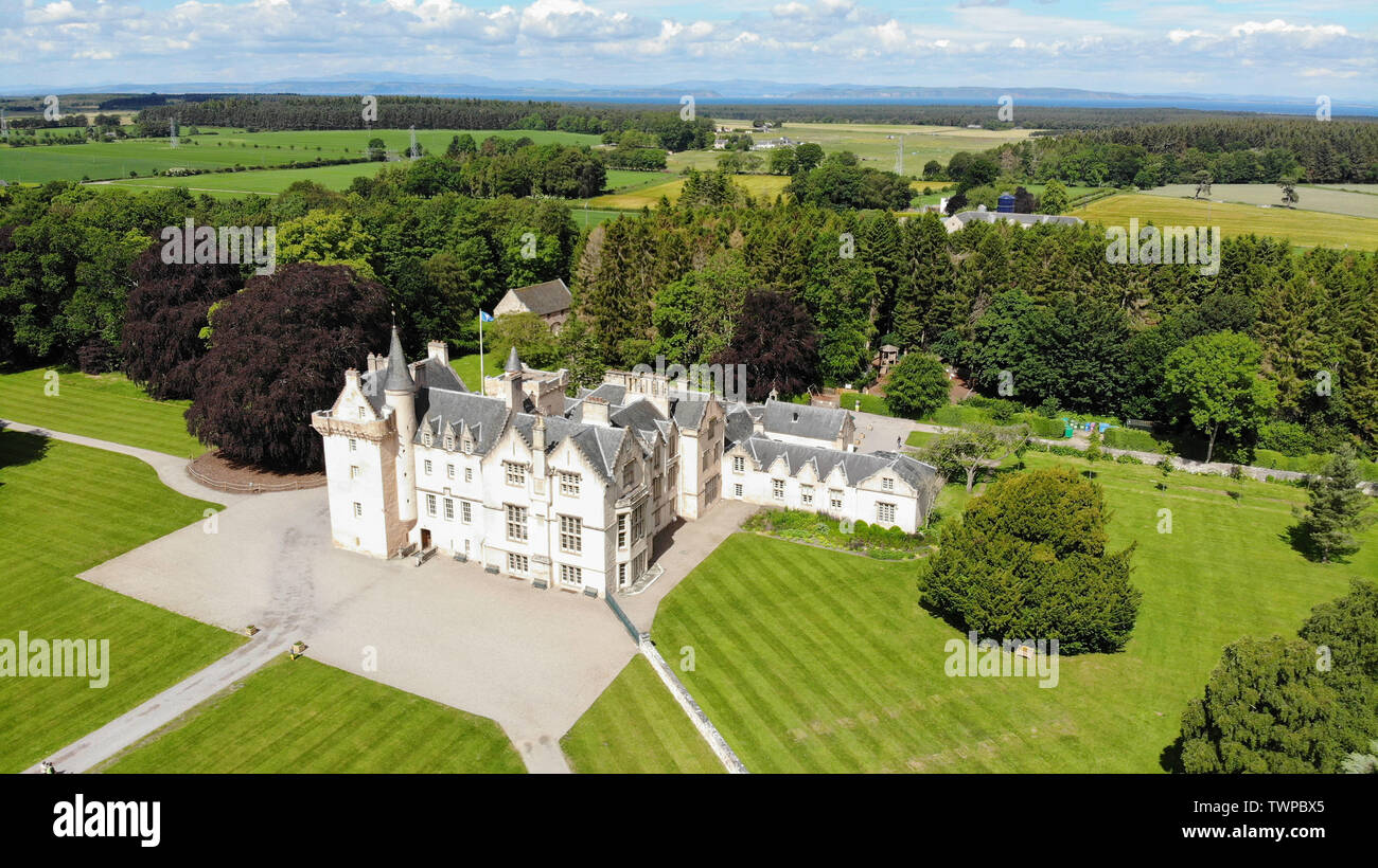 Forres, UK, 22. Juni 2019. Brodie Castle Locator allgemeine Ansicht GV. Credit: Andrew Smith Stockfoto