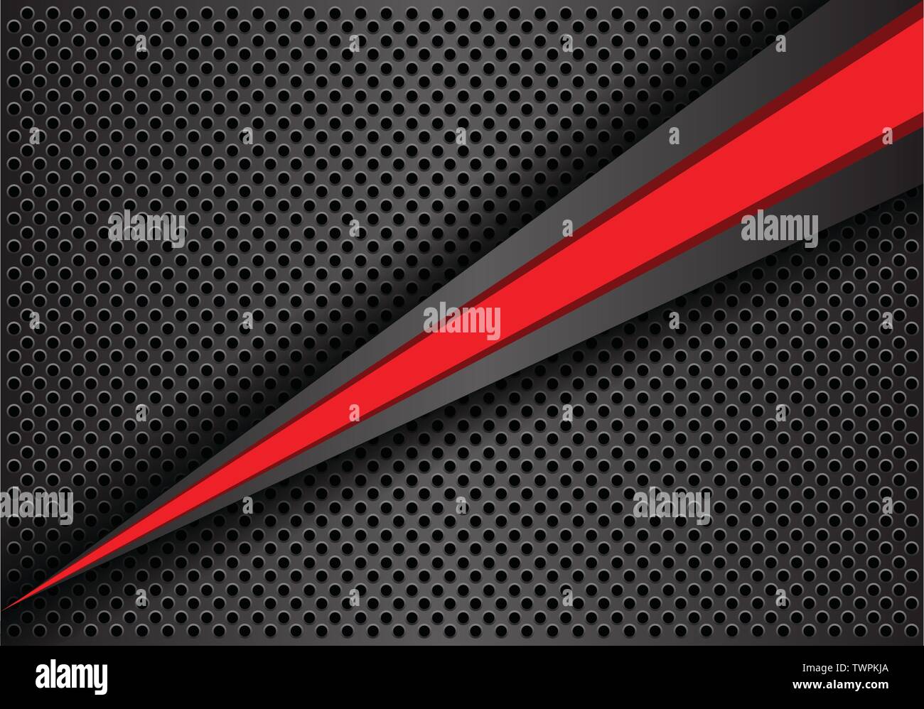 Abstrakte rote Dreieckslinie Geschwindigkeit auf grauem Metallkreis Mesh Design moderne futuristische Hintergrund Vektor-Illustration. Stock Vektor