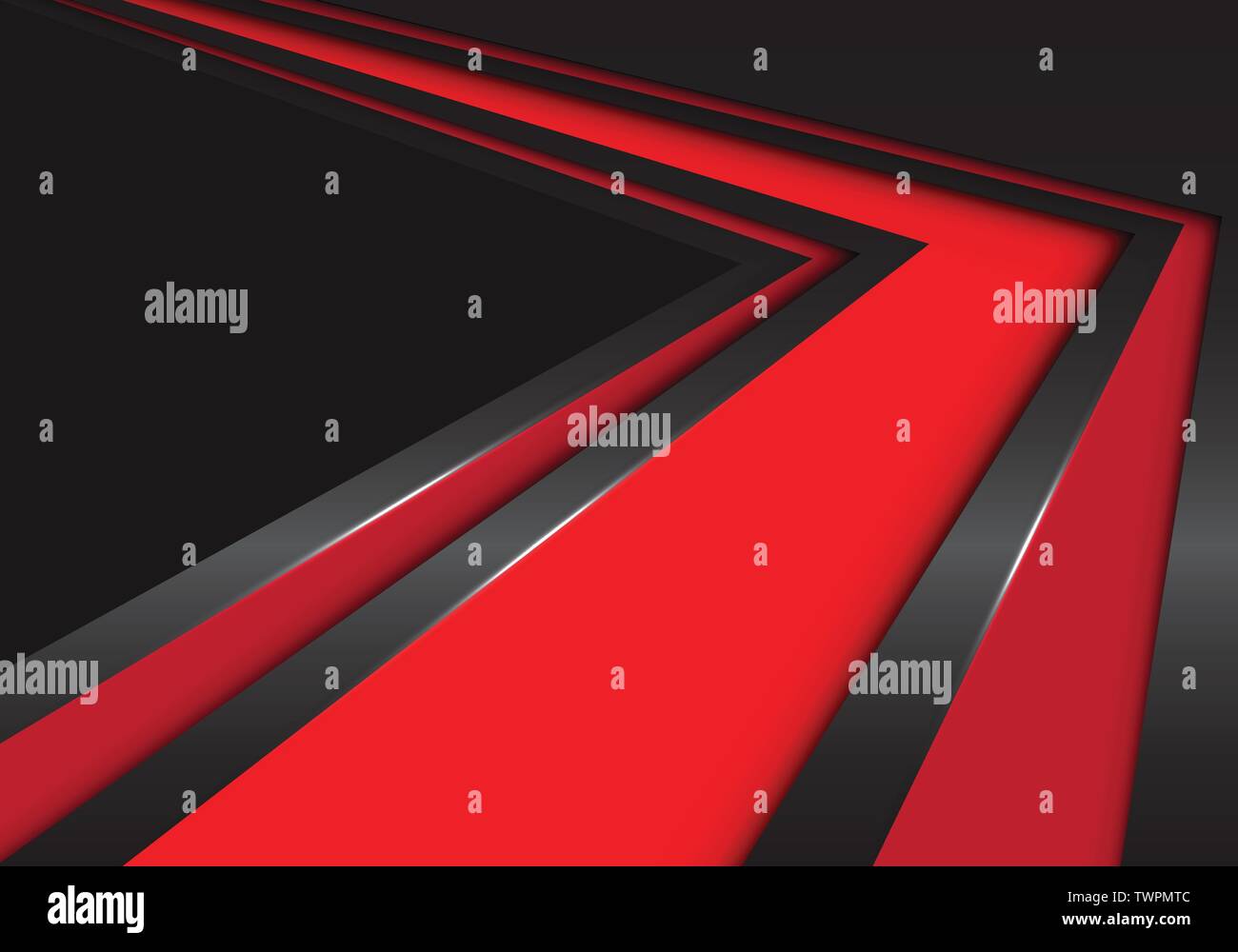 Abstrakte roter Pfeil Geschwindigkeit Richtung auf schwarzem Design moderne futuristischen Hintergrund Vector Illustration. Stock Vektor