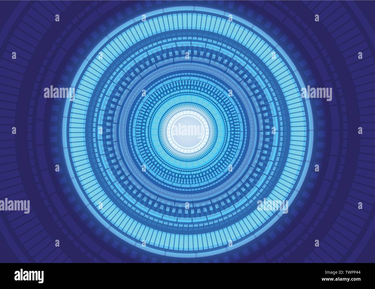 Abstrakt Blau Circle Energy Power light technology Design moderne futuristischen Hintergrund Vector Illustration. Stock Vektor