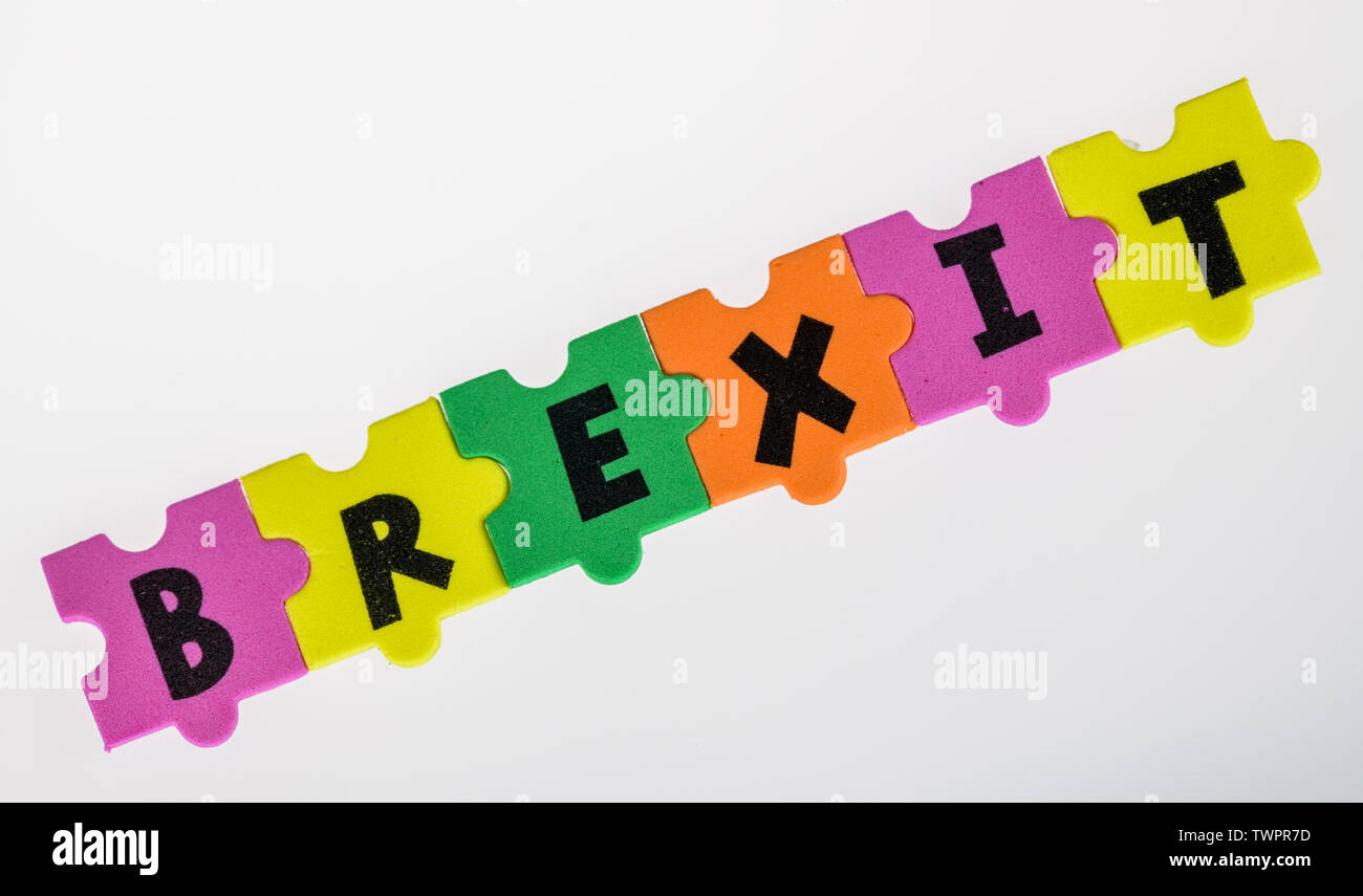 Brexit Konzept Wort in einem Puzzle Stockfoto